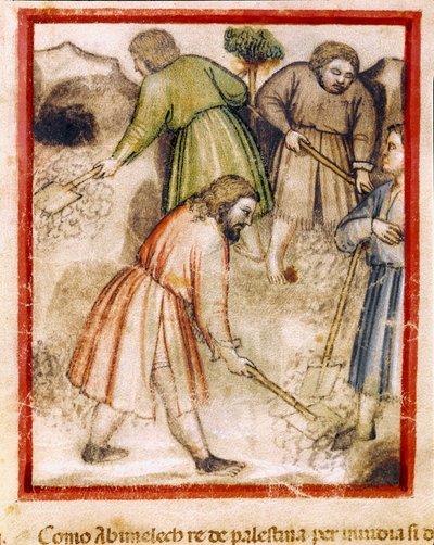 The Envious Philistines Fill the Hollow Wells by Isaac (Miniature from Codex 212) by Unknown artist
