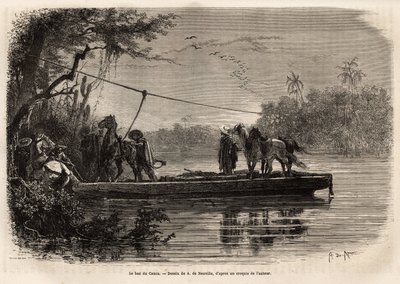 The ferry to cross the Cauca River by Unknown artist