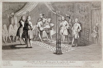 The First and Second Supervisors Lay the Recipient on the Coffin Drawn in the Lodge by Unknown artist