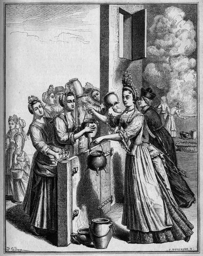 The help of soup in Paris during the famine of 1709 (after an eighteenth century print) by Unknown artist