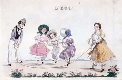 The Jump Rope, Group of Children of the Bourgeoisie Playing by Unknown artist