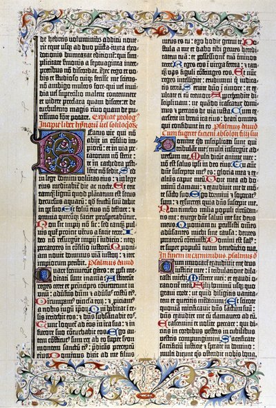 The Latin Bible by Gutenberg with 42 Lines - 1455 by Unknown artist