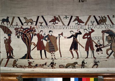 The Messengers of Duke Guillaume (1027 - 1087) Come to Find Guy de Ponthieu - Bayeux Tapestry, Known as Embroidery of Queen Mathilde by Unknown artist