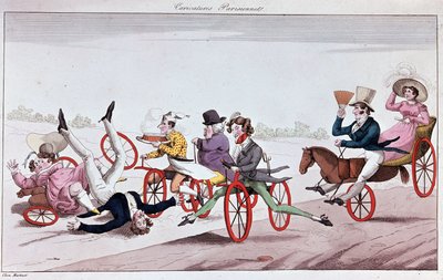 The Pleasures and Inconveniences of Velocipedes and Oriferous Horses by Unknown artist