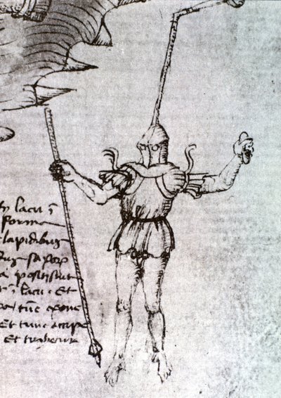 The scaphandler imagined by Mariano di Lacopo, called Il Taccola in the 15th century by Unknown artist