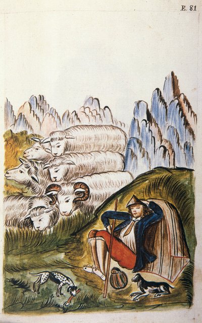 The Shepherd and His Flock of Sheep, from the Book 