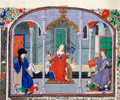 Theory of Justice. Miniature from the Manuscript 