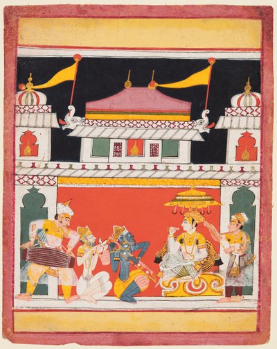Three Musicians Perform Before a King: Shri Raga, from a Ragamala by Unknown artist
