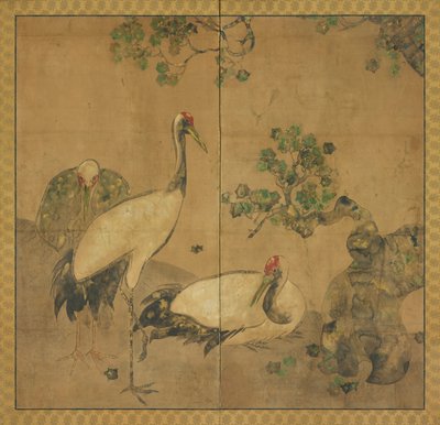 Three Cranes Under a Tree by Unknown artist