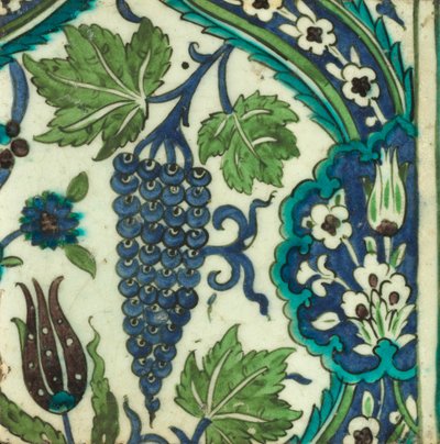 Tile with Grape Cluster by Unknown artist