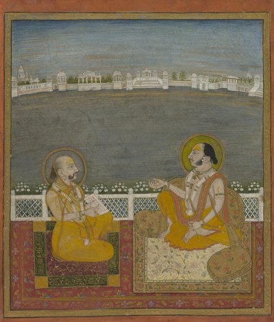 Tilkayat Dauji II Maharaj with a Visitor by Unknown artist