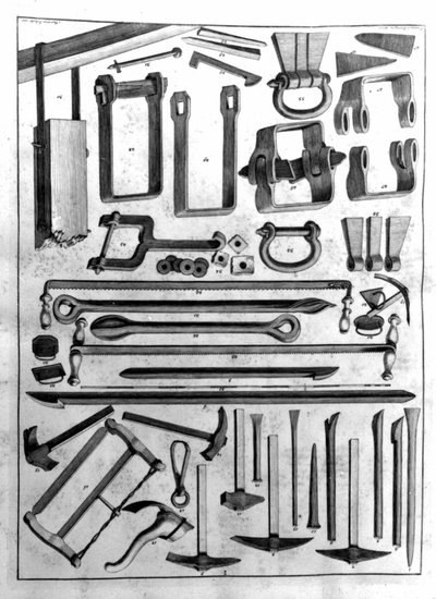Tools of a Carpenter at the Beginning of the 18th Century by Unknown artist