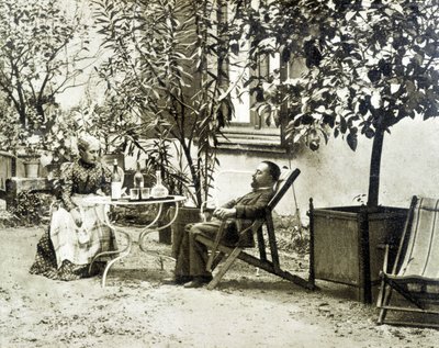 Toulouse Lautrec with His Mother, at the Château de Malromé by Unknown artist