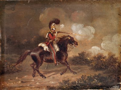 Trooper of 1st Life Guards firing a carbine by Unknown artist