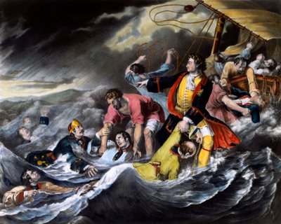 Tsar Peter I the Great Saves Soldiers from Drowning During a Storm by Unknown artist