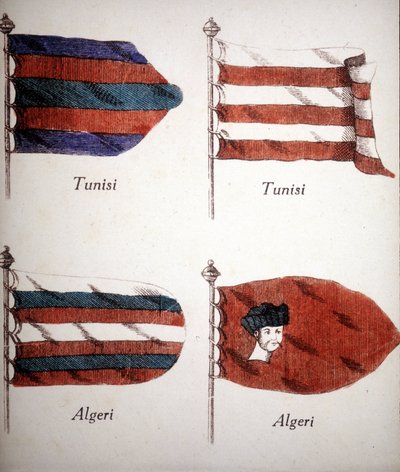 Tunisian and Algerian Flags by Unknown artist