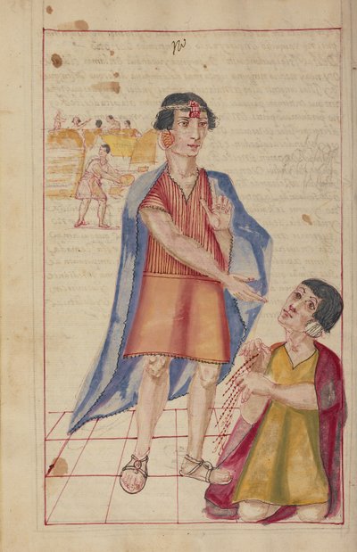 Tupac Inca Yupanqui and a Quipucamayoc by Unknown artist