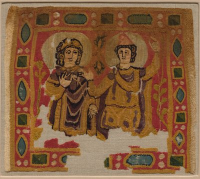Two Figures Framed by a Jeweled Border by Unknown artist