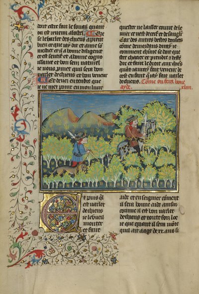 Two Hunters and a Dog by Unknown artist