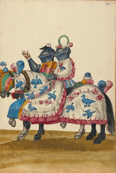 Two Men in Armor for a Tournament Contest by Unknown artist