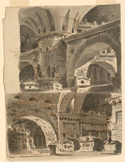 Two Stage Designs, Interiors of Antique Buildings by Unknown artist
