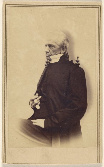 Unidentified balding elderly man seated, holding a pince-nez by Unknown artist