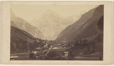 Unidentified Valley View with Mountain at Center Background by Unknown artist