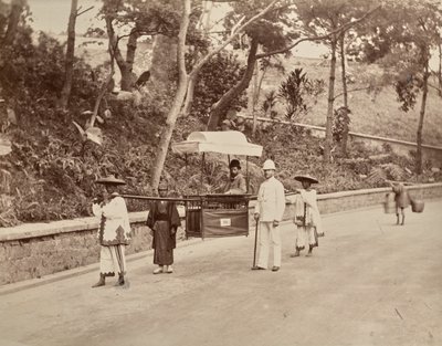 Untitled (man being carried in sedan chair, verso) by Unknown artist