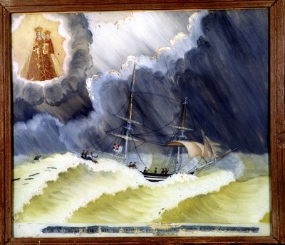 Vessel in difficulty - ex-voto of the Notre Dame de Laghet by Unknown artist