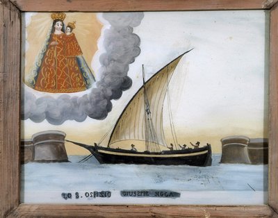 Vessel in difficulty - ex-voto of the Notre Dame de Laghet by Unknown artist