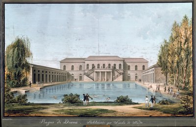 View of Diana bath, first Italian swimming pool, in Milan by Unknown artist