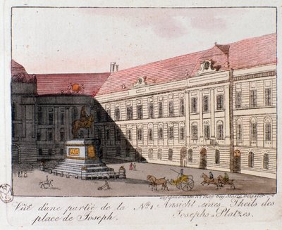 View of Joseph Square in Vienna, Austria. Engraving from 1815 Private collection by Unknown artist