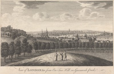 View of London and Church from One Tree Hill in Greenwich Park by Unknown artist