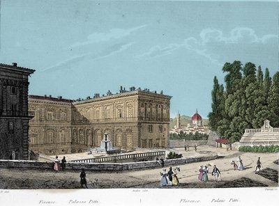 View of Pitti Palace in Florence. 19th century by Unknown artist