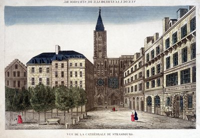 View of Strasbourg Cathedral in the 18th Century. by Unknown artist
