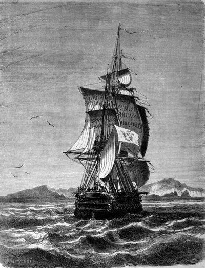 View of the Austrian Frigate Novara in Front of St. Paul