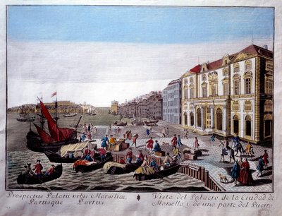 View of the Hotel de Ville and Part of the Port of Marseille by Unknown artist
