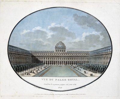 View of the Royal Palace (inner courtyard) - engraving by Unknown artist