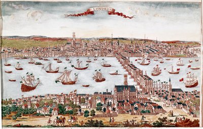 View of the city of London and the river Thames by Unknown artist