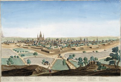View of the city of Milan, Italy with the cathedral and the fortifications by Unknown artist