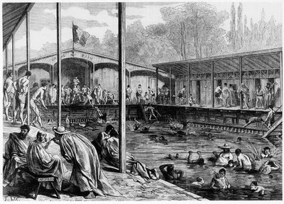 View of the cold baths in Paris - in 