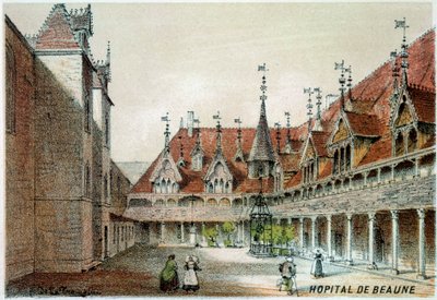 View of the Courtyard of the Hospices de Beaune by Unknown artist