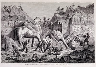 View of the Excavations of Khorsabad (Khunsabad) (Nineveh) - in Round the World, 2nd Week 1861 by Unknown artist