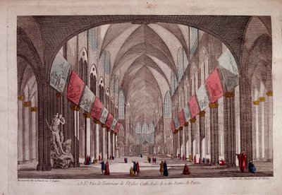 View of the interior of Notre-Dame de Paris - optical view by Unknown artist