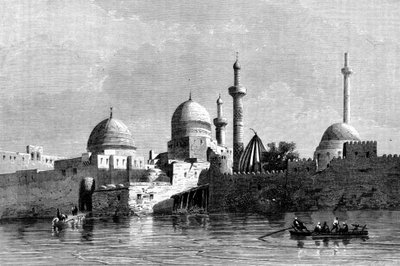 View of the mosque of Mosul in Iraq. 19th century engraving by Unknown artist