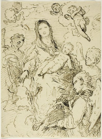 Virgin and Child with Angels by Unknown artist