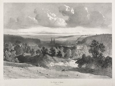 Picturesque and Romantic Voyages in Old France. Brittany: General View of Quimper by Unknown artist