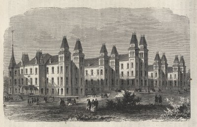 Ward Island Emigrant Hospital - New York State - The Emigration Commission Establishment - Engraving in 