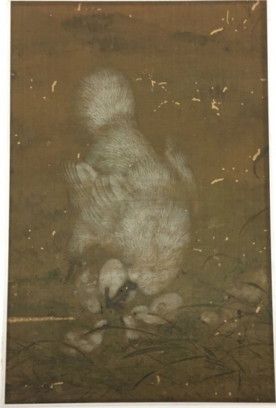 White Hen and Chicks by Unknown artist