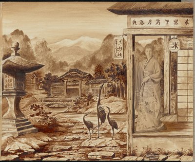 Woman in a Japanese Setting by Unknown artist